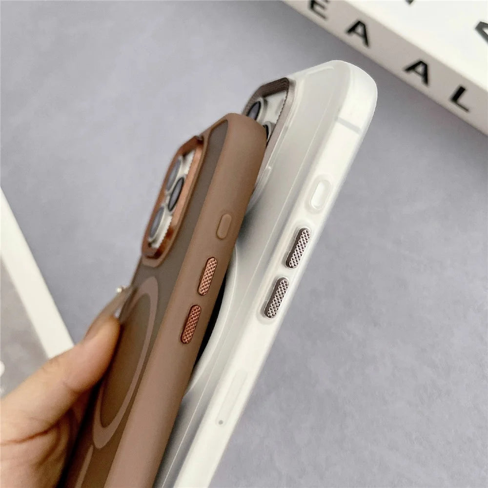 For iPhone 16 Pro Case Compatible with MagSafe TPU + Acrylic Phone Back Cover Diamond Texture - Grey - 5