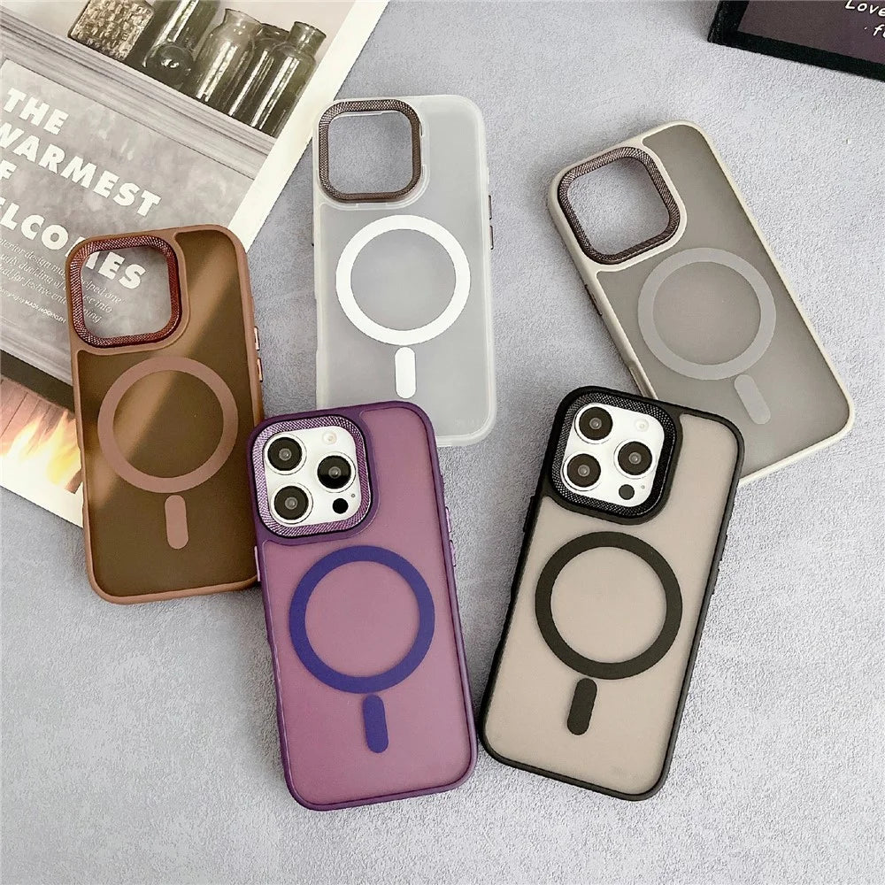 For iPhone 16 Pro Case Compatible with MagSafe TPU + Acrylic Phone Back Cover Diamond Texture - Grey - 7