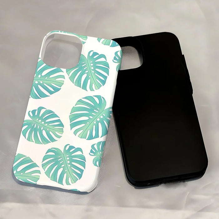 For iPhone 15 Pro Case Stylish Plant Pattern Shockproof PC + TPU Phone Back Cover - DS99 - 5