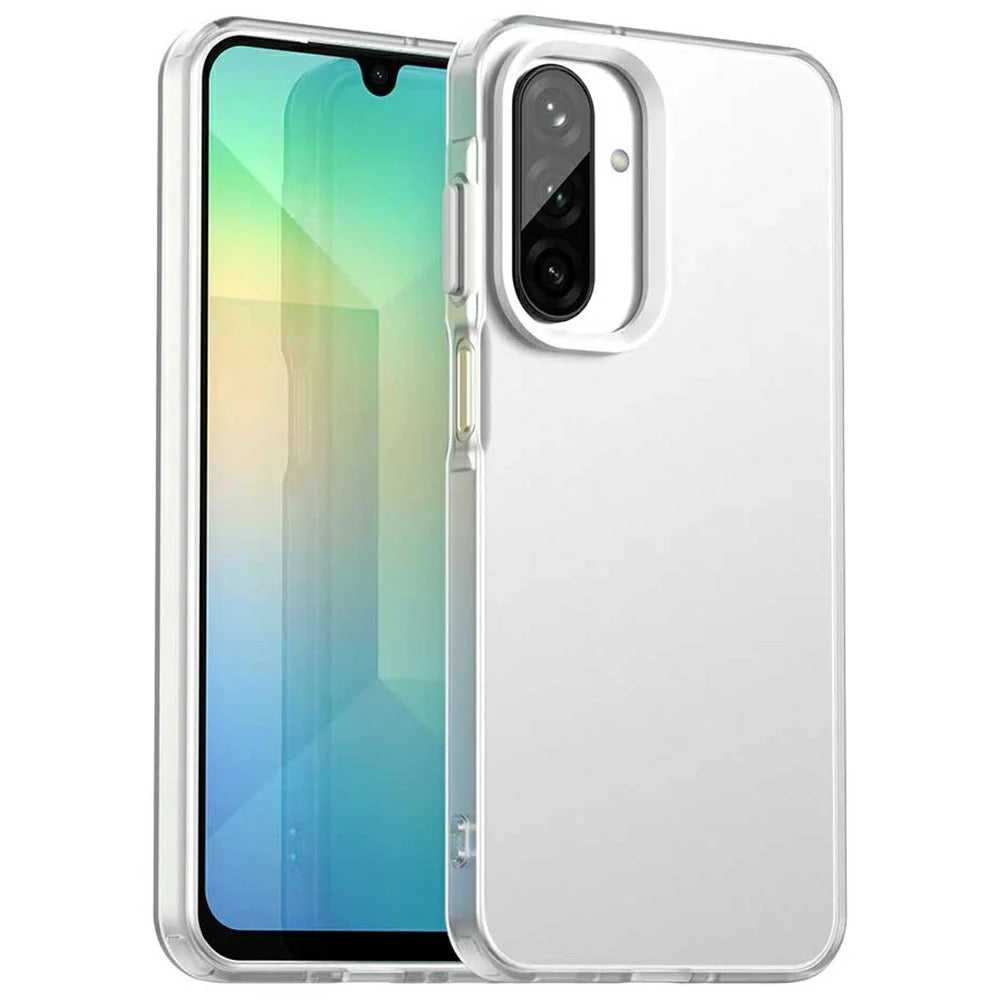 For Samsung Galaxy A26 5G Case PC+TPU+PET Matte Anti-Drop Phone Back Cover - White - 1