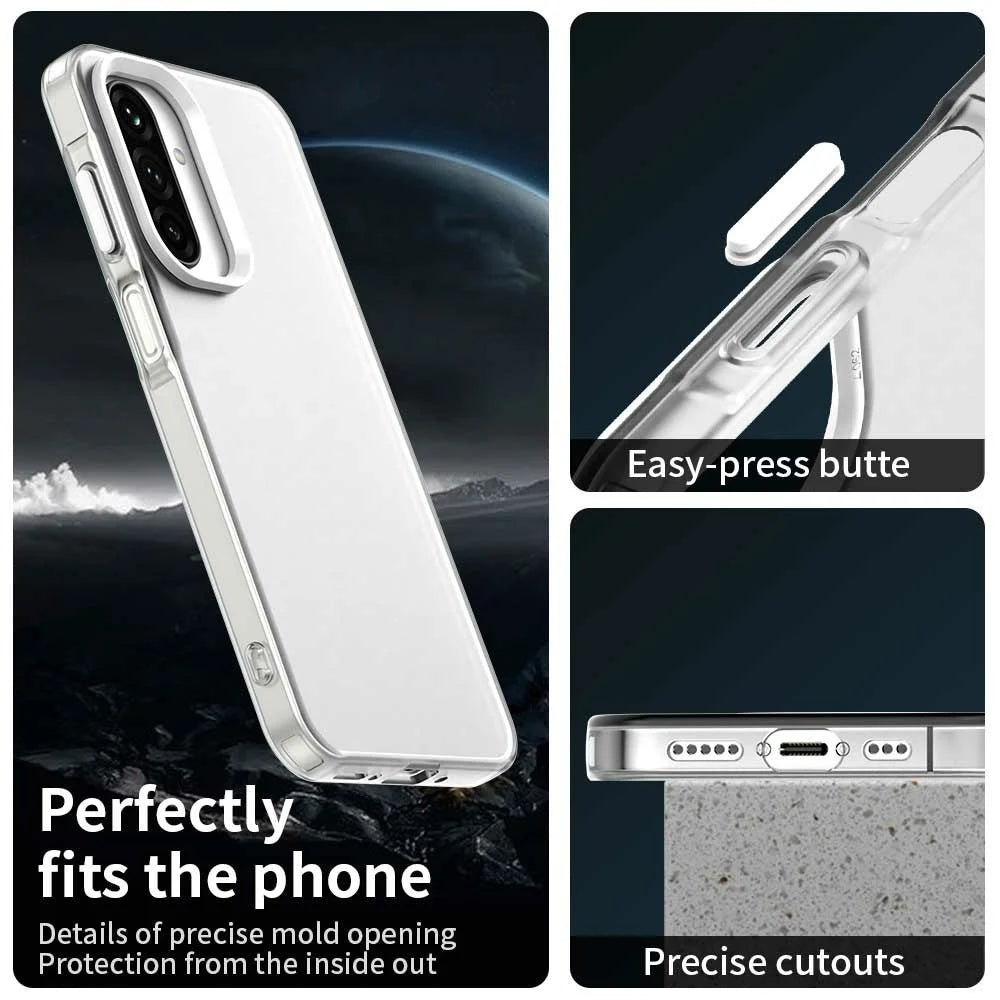 For Samsung Galaxy A26 5G Case PC+TPU+PET Matte Anti-Drop Phone Back Cover - White - 4