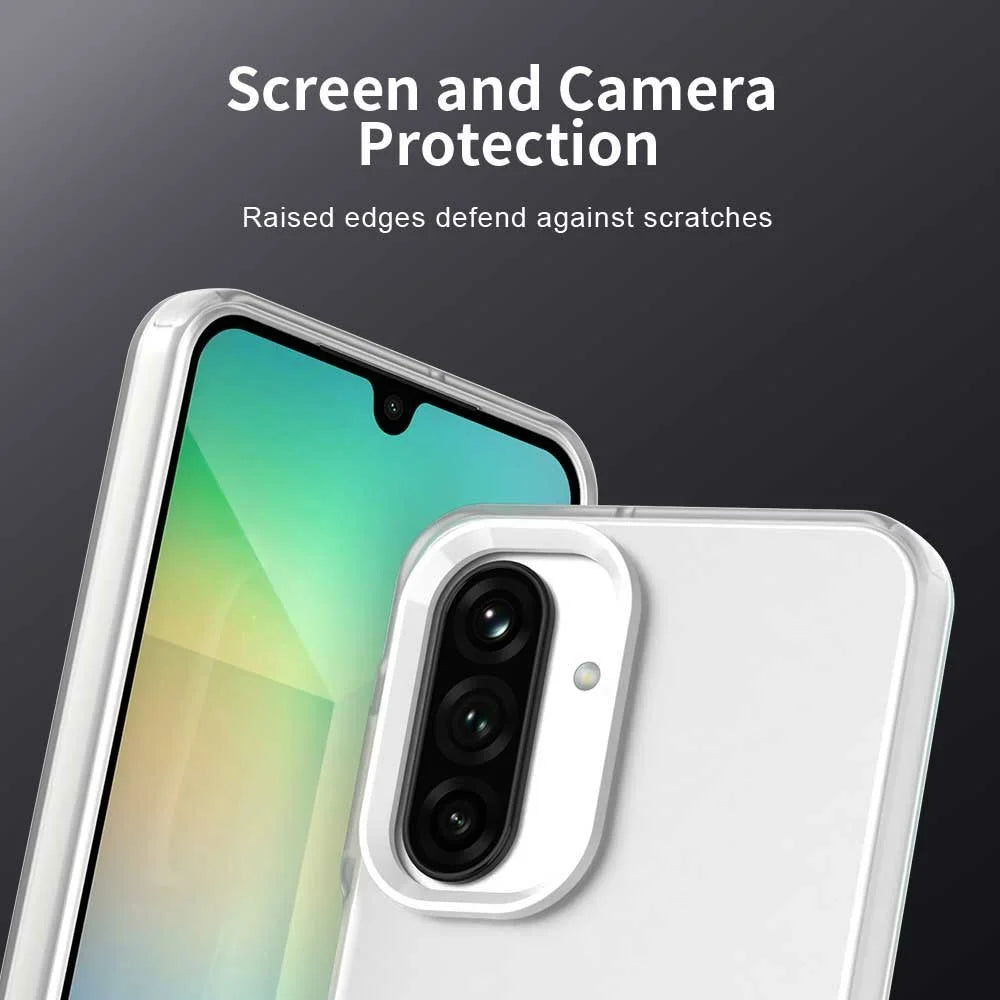 For Samsung Galaxy A26 5G Case PC+TPU+PET Matte Anti-Drop Phone Back Cover - White - 7