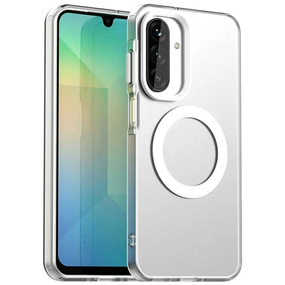 For Samsung Galaxy A26 5G Magnetic Case Anti Drop Hybrid Phone Back Cover - White - 1