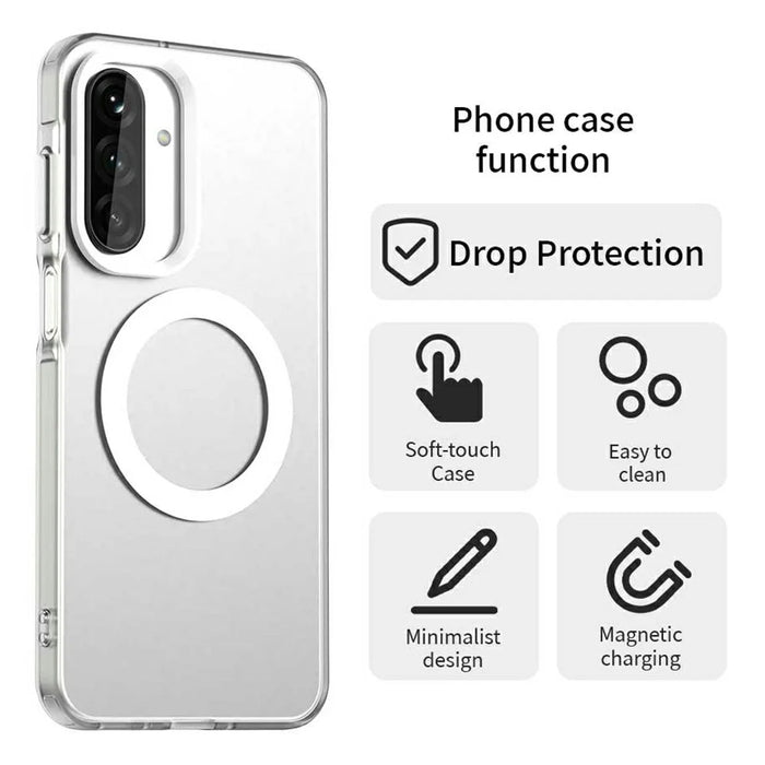 For Samsung Galaxy A26 5G Magnetic Case Anti Drop Hybrid Phone Back Cover - White - 2