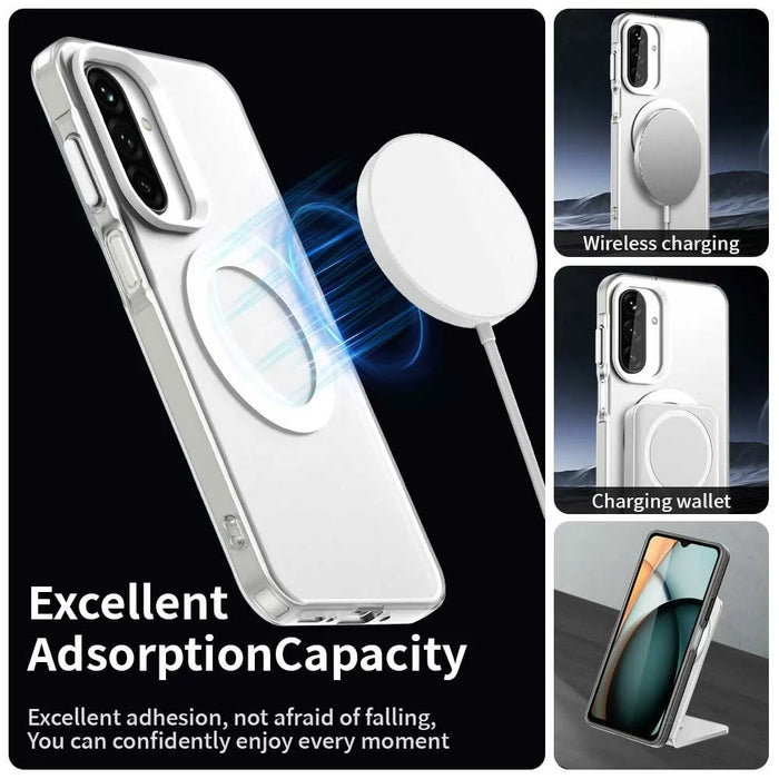For Samsung Galaxy A26 5G Magnetic Case Anti Drop Hybrid Phone Back Cover - White - 4
