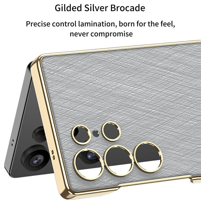 GKK For Samsung Galaxy S25 Ultra Case Electroplated PC + PU Phone Shell with Kickstand - Black - 4