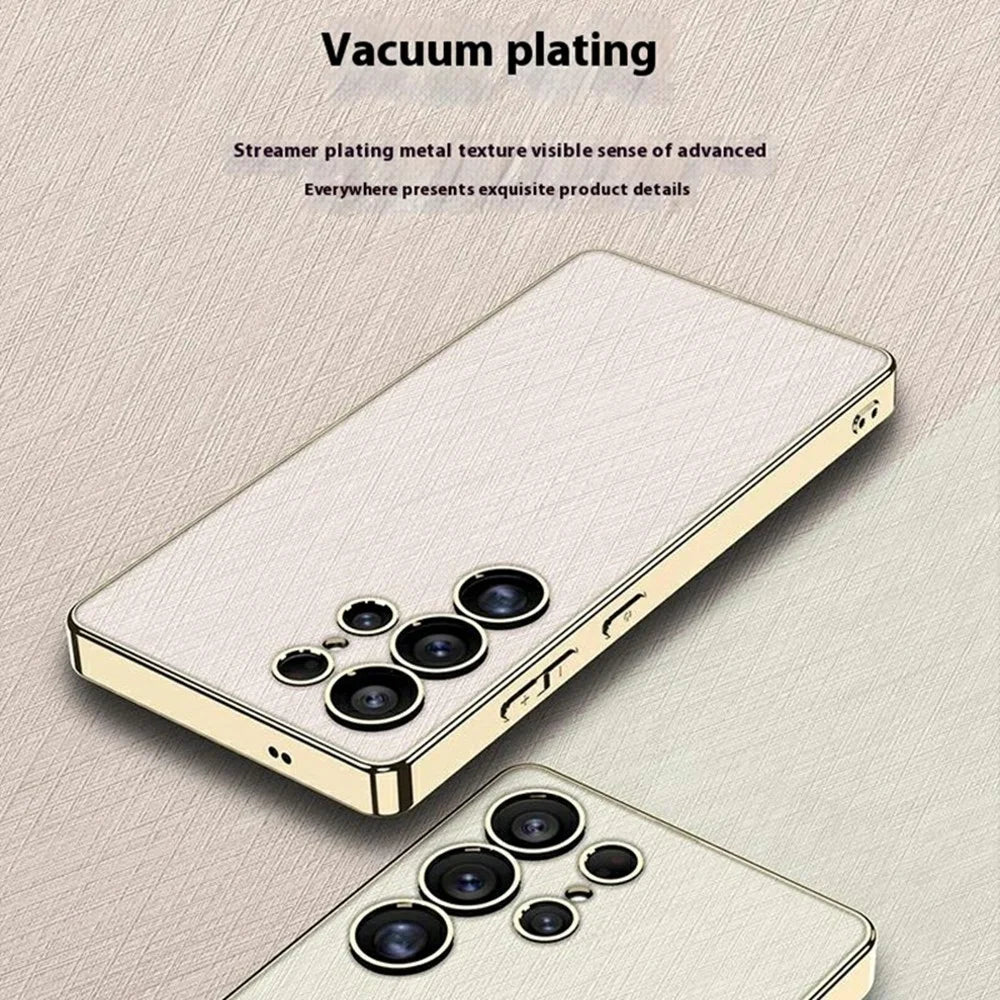 GKK For Samsung Galaxy S25 Ultra Case Electroplated PC + TPU + PU Phone Back Cover - Grey - 3