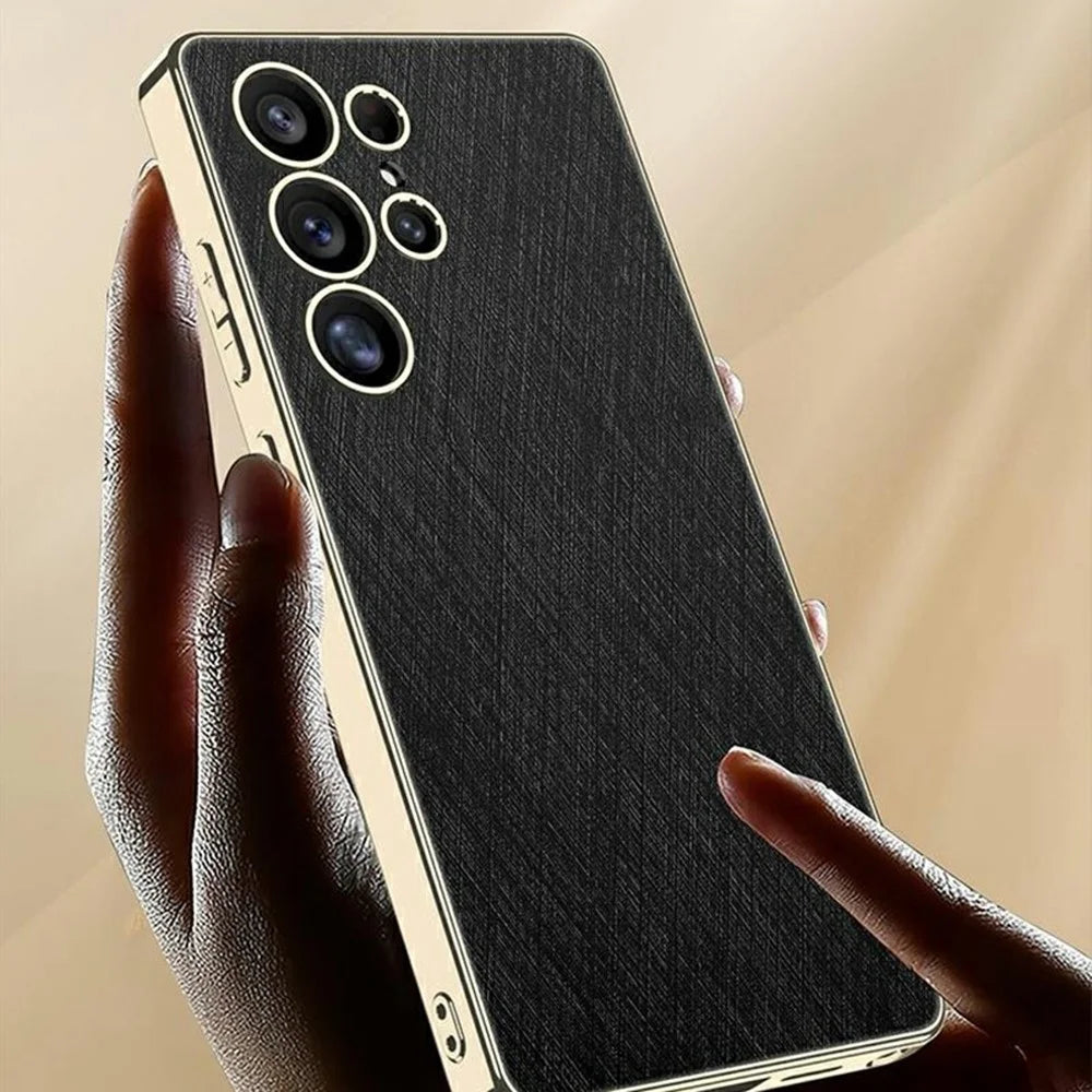 GKK For Samsung Galaxy S25 Ultra Case Electroplated PC + TPU + PU Phone Back Cover - Grey - 5
