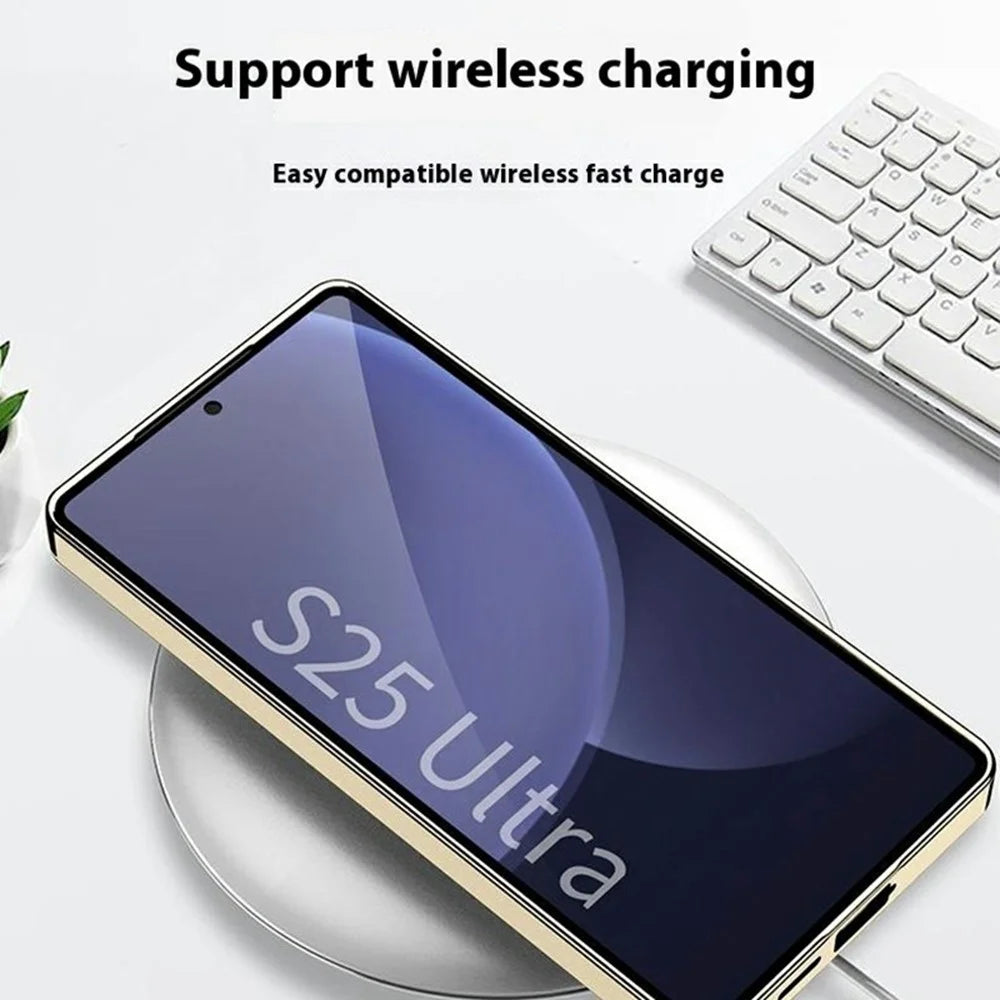 GKK For Samsung Galaxy S25 Ultra Case Electroplated PC + TPU + PU Phone Back Cover - Grey - 6
