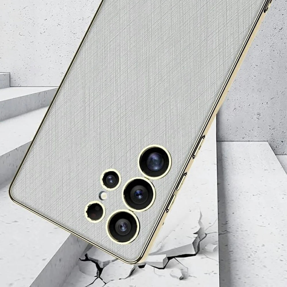 GKK For Samsung Galaxy S25 Ultra Case Electroplated PC + TPU + PU Phone Back Cover - Grey - 7