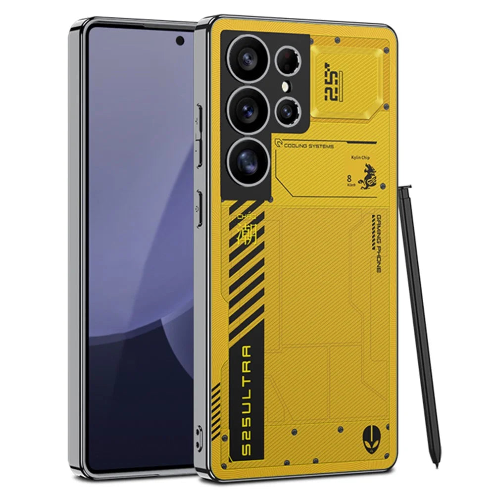 GKK For Samsung Galaxy S25 Ultra Case PC+TPU Protective Phone Cover AG Phantom Design - Yellow - 1