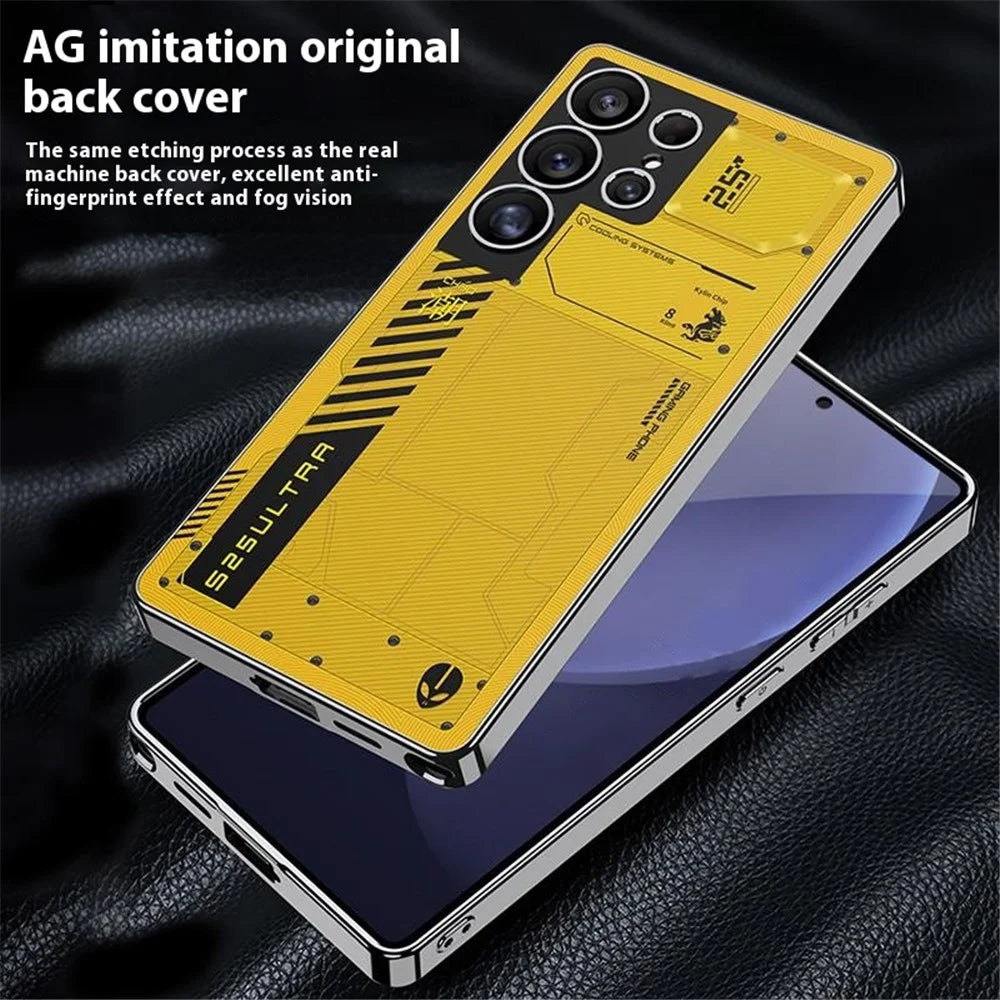 GKK For Samsung Galaxy S25 Ultra Case PC+TPU Protective Phone Cover AG Phantom Design - Yellow - 4
