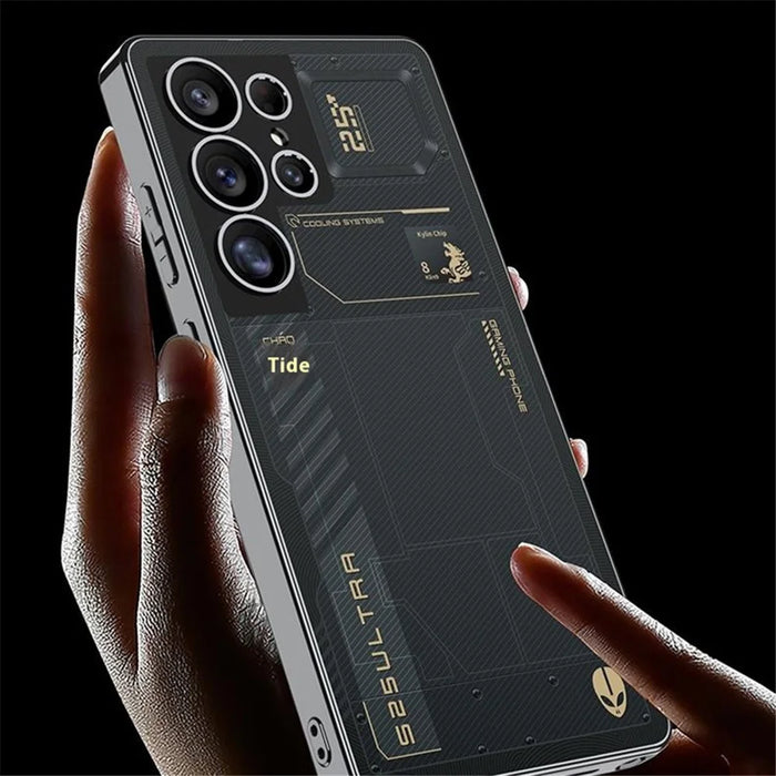 GKK For Samsung Galaxy S25 Ultra Case PC+TPU Protective Phone Cover AG Phantom Design - Yellow - 6
