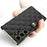 GKK For Samsung Galaxy S25 Ultra Case with Card Holder Mirror Electroplate Leather Flip Cover Rhombus Pattern - Black - 5
