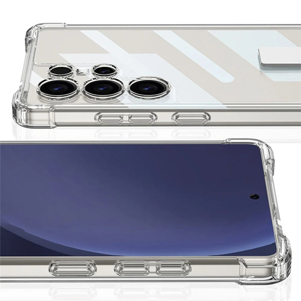 GKK For Samsung Galaxy S25 Ultra Kickstand Case Air Cushion Shockproof TPU PC Phone Back Cover - Transparent - 6