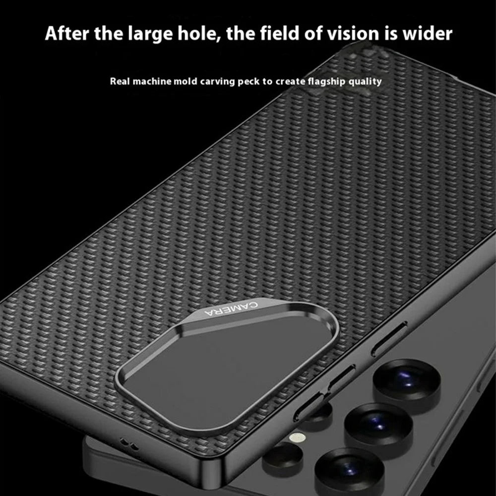 GKK For Samsung Galaxy S25 Ultra Case Hybrid PU Phone Back Cover Skin Touch - Carbon Fiber Texture - 4