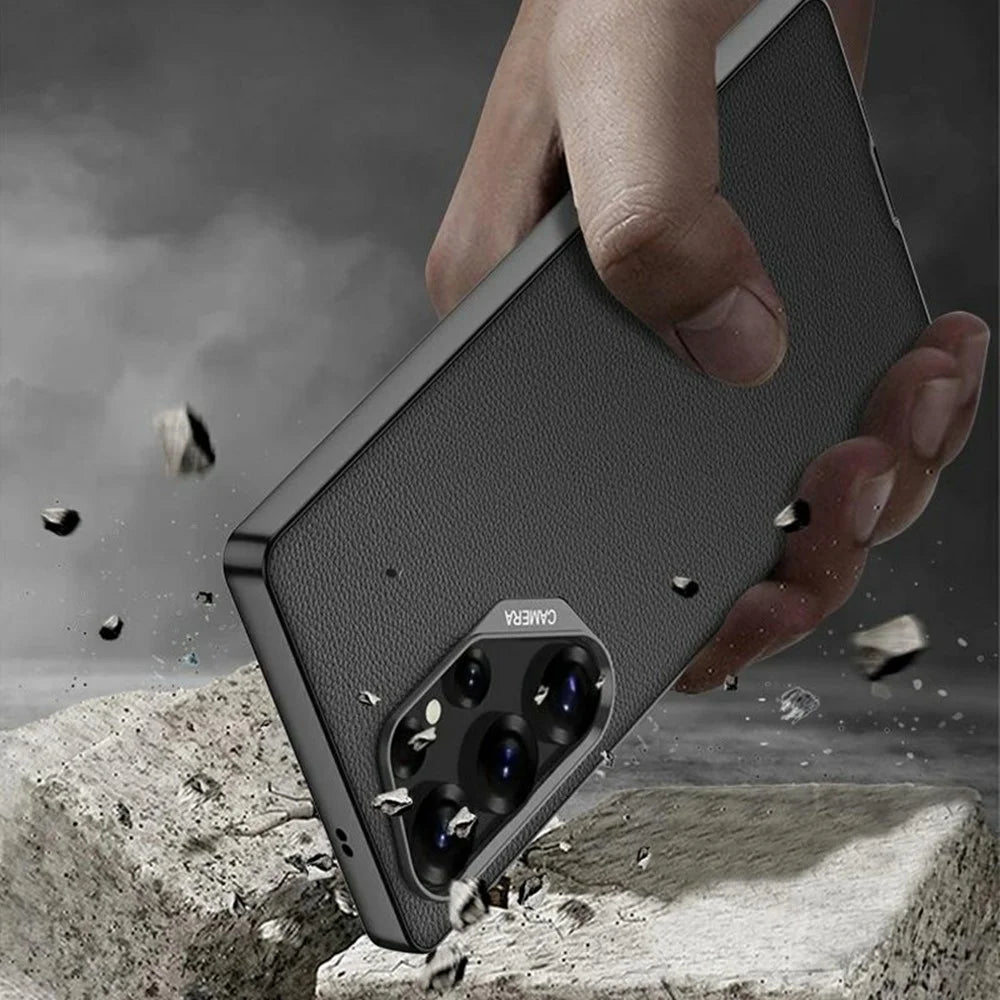 GKK For Samsung Galaxy S25 Ultra Case Hybrid PU Phone Back Cover Skin Touch - Carbon Fiber Texture - 7