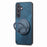 For Samsung Galaxy A35 5G Phone Case with Rotating Kickstand Stress Relief Retro Leather Back Cover - Blue - 3