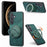 For Samsung Galaxy A55 5G Phone Case with Rotating Kickstand Stress Relief Retro Leather Back Cover - Green - 1