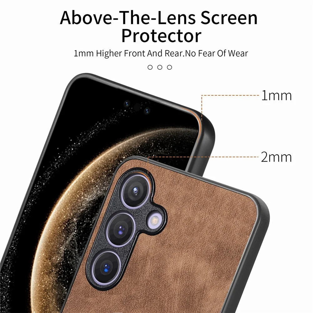 For Samsung Galaxy A36 5G Phone Case with Rotating Kickstand Stress Relief Retro Leather Back Cover - Brown - 6