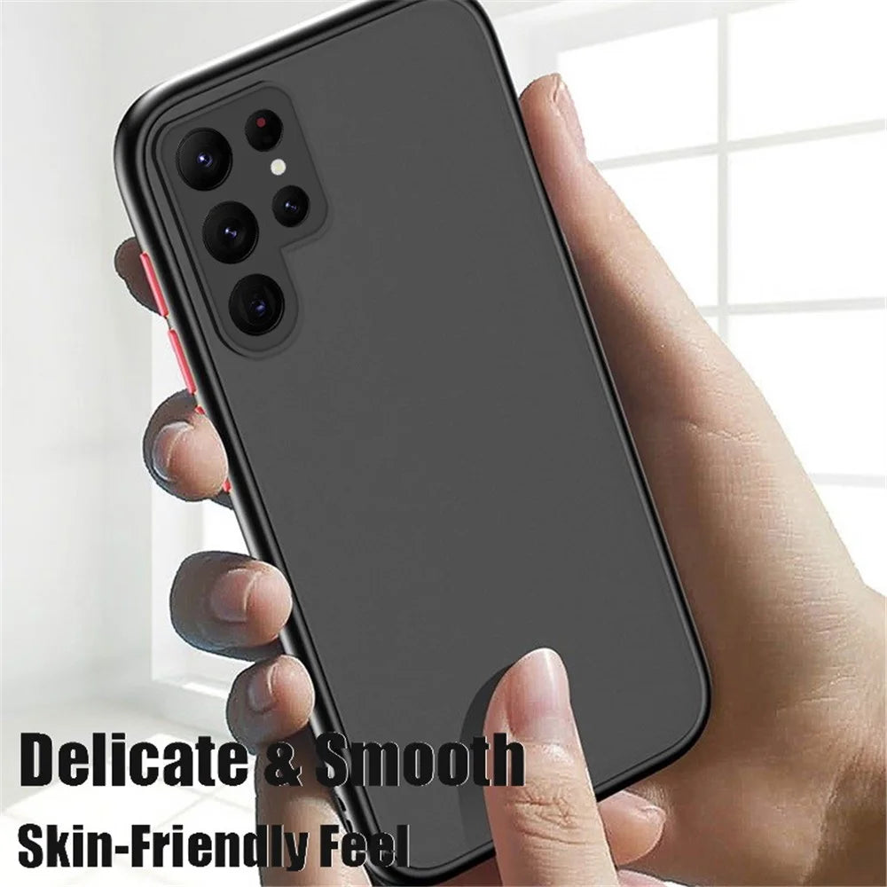 For Samsung Galaxy S24 Ultra Case TPU + PC Matte Anti Drop Phone Back Cover - Black - 3