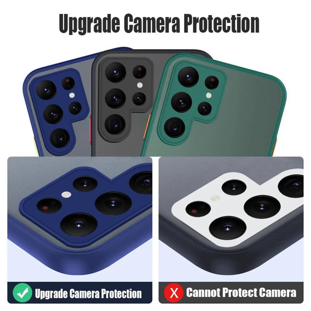 For Samsung Galaxy S24 Ultra Case TPU + PC Matte Anti Drop Phone Back Cover - Black - 4