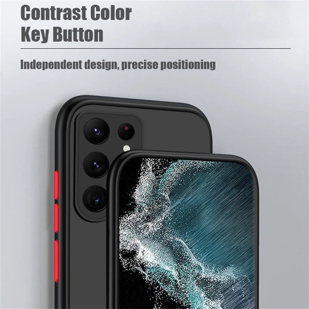 For Samsung Galaxy S25 Ultra Case TPU + PC Matte Anti Drop Phone Back Cover - Black - 5