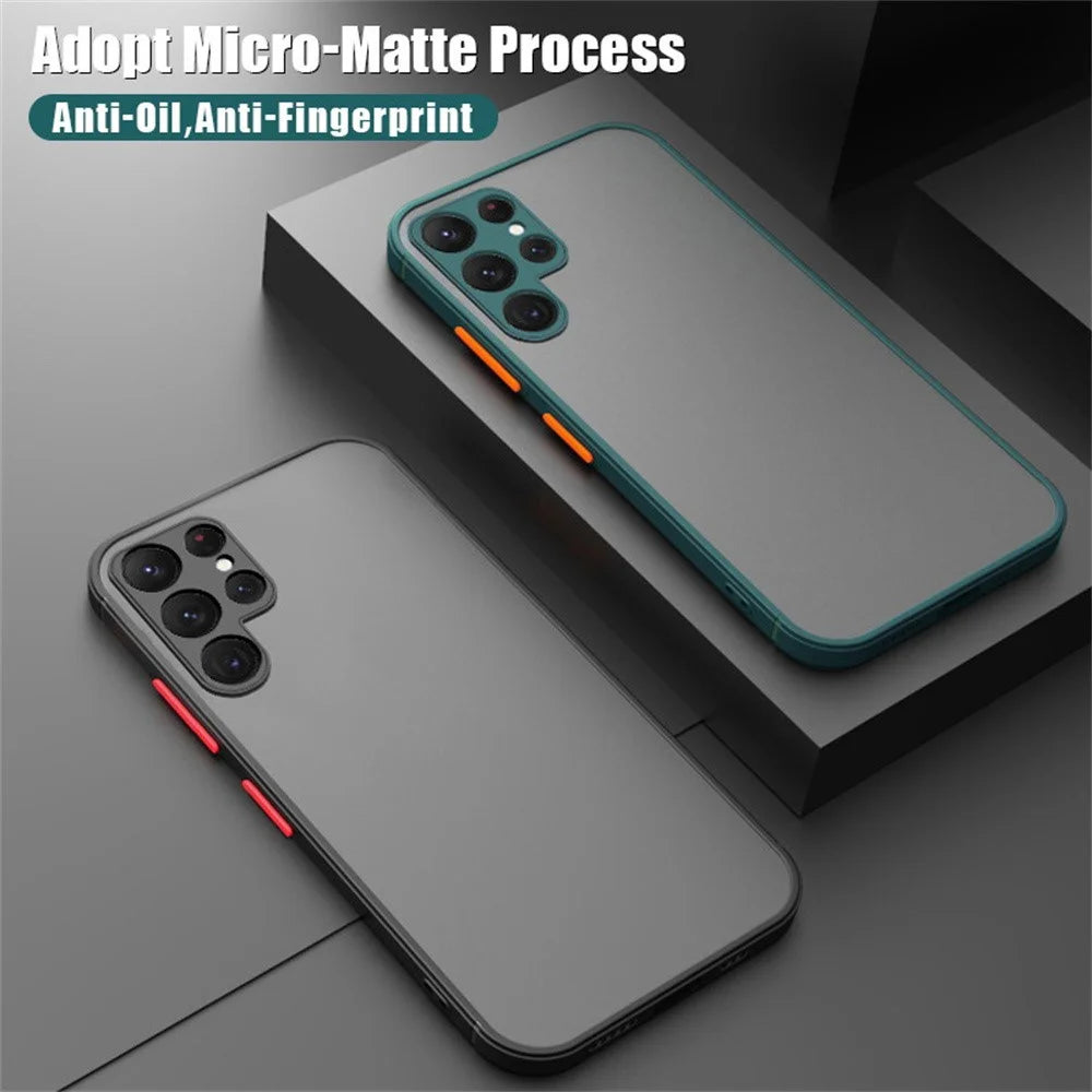 For Samsung Galaxy S25 Ultra Case TPU + PC Matte Anti Drop Phone Back Cover - Black - 7