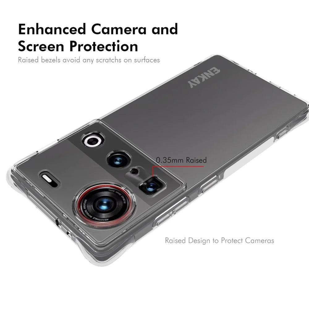 ENKAY HAT PRINCE For ZTE nubia Z70 Ultra 5G Clear Phone Case   Shockproof Anti-Slip TPU Cover - Transparent - 3