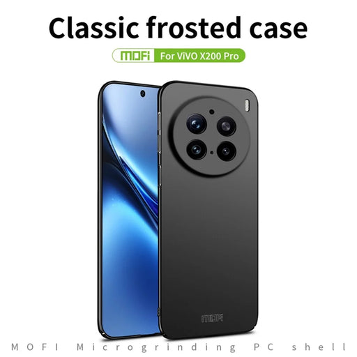 MOFI For vivo X200 Pro 5G Phone Case  Shield Matte Series Ultra Slim PC Protective Cover - Black - 2
