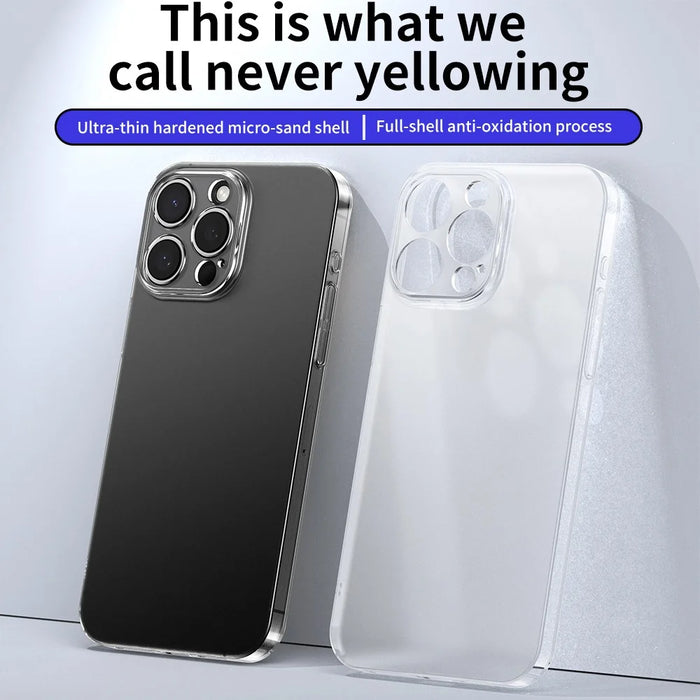 For iPhone 16 Pro Case Transparent Matte Hard PC Mobile Phone Cover - 6