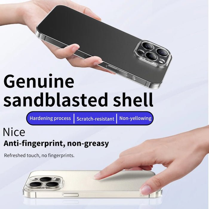 For iPhone 15 Pro Max Case Transparent Matte Hard PC Mobile Phone Cover - 2