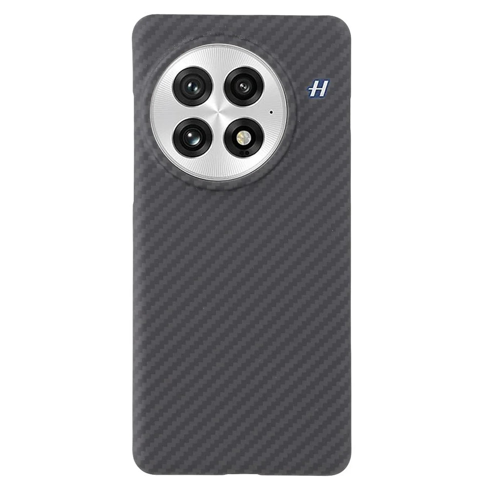 For OnePlus 13 Case 1500D Coarse Texture Aramid Fiber Thin Phone Cover (Big Lens Hole) - Black - 1