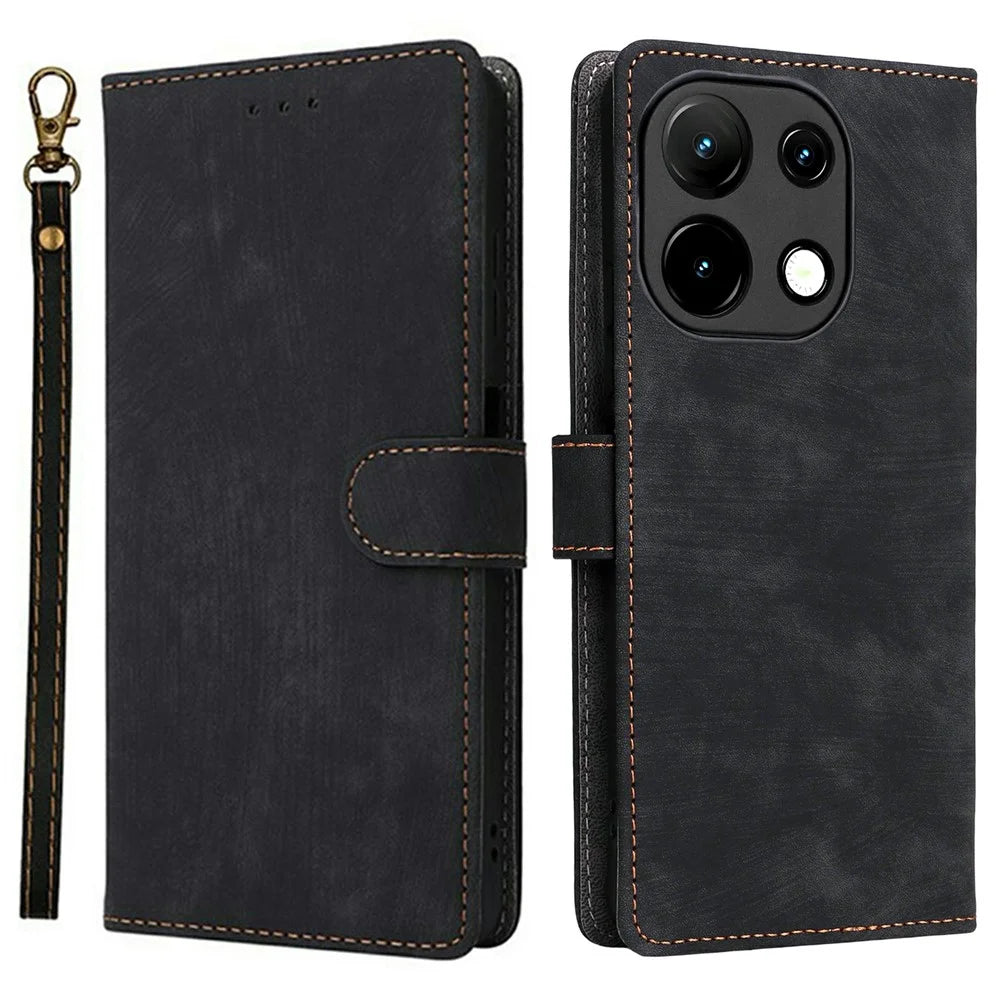 For Umidigi Note 100 Wallet Case RFID Blocking PU Leather Cover Stand View - Black - 1