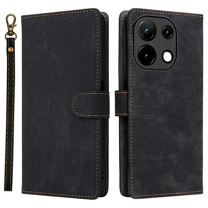 For Umidigi Note 100 Wallet Case RFID Blocking PU Leather Cover Stand View - Black - 1