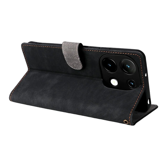 For Umidigi Note 100 Wallet Case RFID Blocking PU Leather Cover Stand View - Black - 4