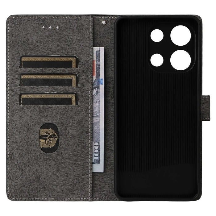 For Umidigi Note 100 Wallet Case RFID Blocking PU Leather Cover Stand View - Black - 5