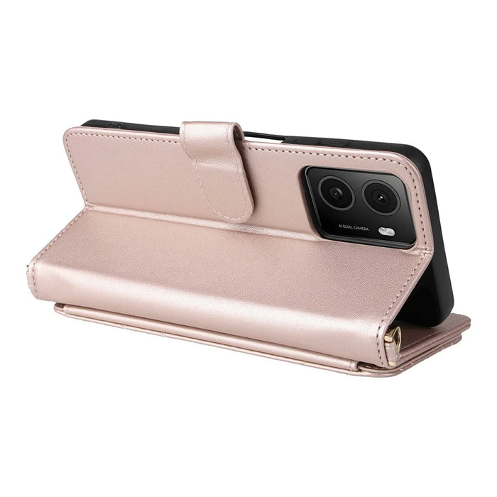 Wallet Phone Case for HMD Pulse Pro / Pulse+ / Pulse Leather Phone Cover with Shoulder / Wrist Strap - Pink - 6