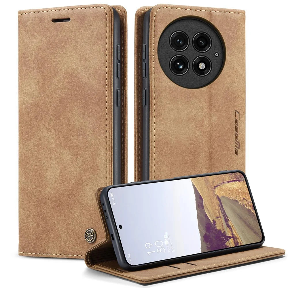 CASEME For OnePlus 13 Wallet Case  013 Series PU Leather Phone Cover Stand - Brown - 1