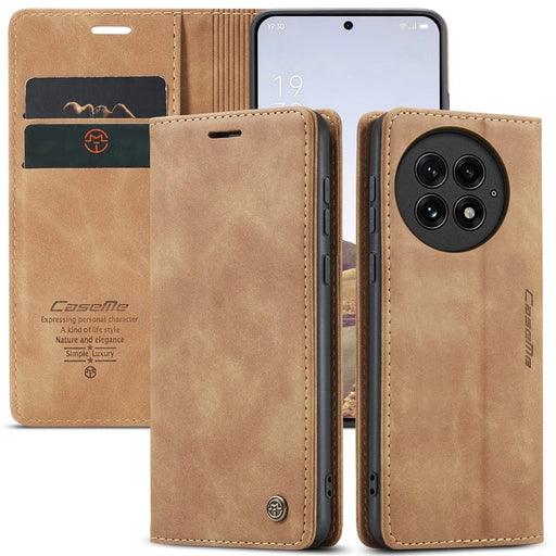 CASEME For OnePlus 13 Wallet Case  013 Series PU Leather Phone Cover Stand - Brown - 2