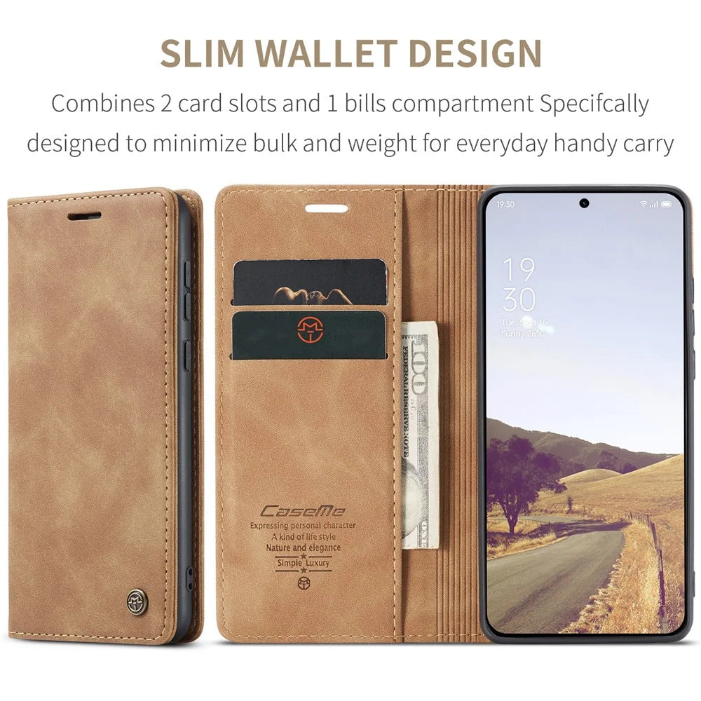 CASEME For OnePlus 13 Wallet Case  013 Series PU Leather Phone Cover Stand - Brown - 5
