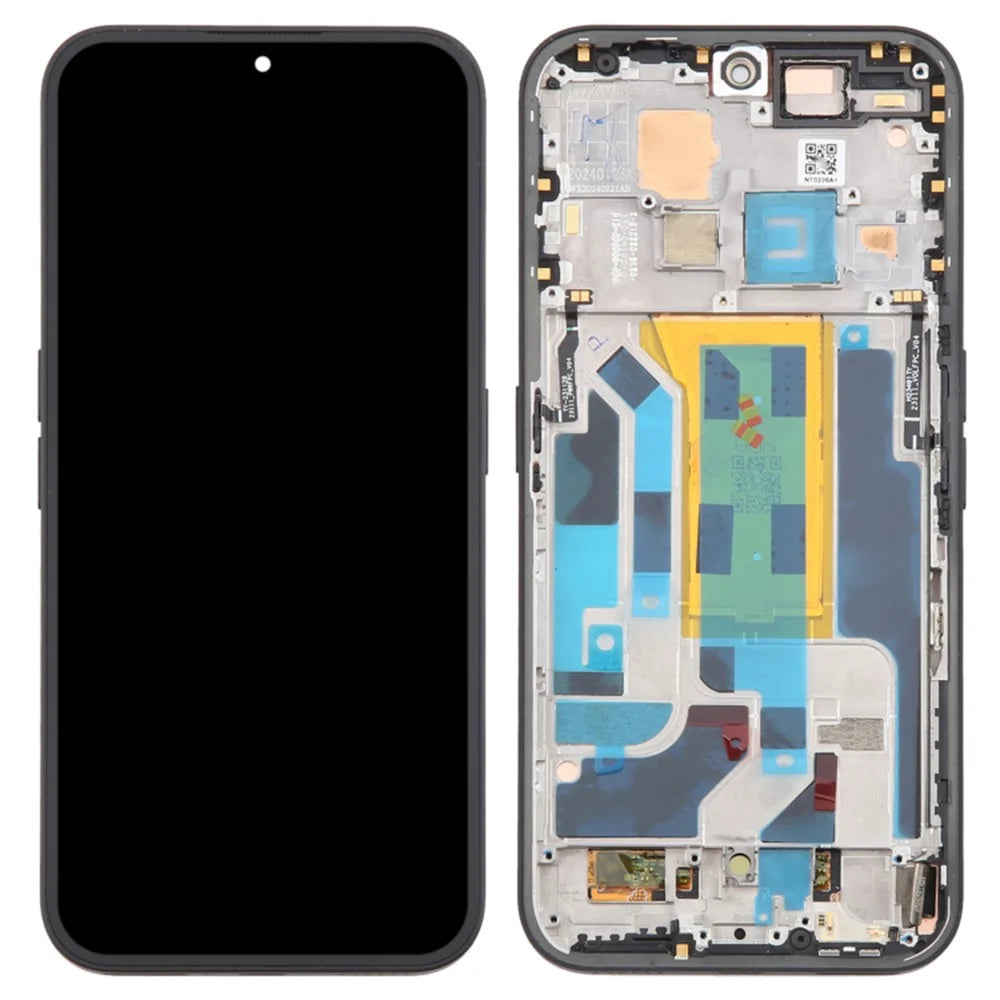 For Nothing Phone (2a) A142 OEM Grade S OLED Screen and Digitizer Assembly + Frame (Without Logo) - Black - 1