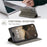 AUTSPACE For iPhone 16 Plus Wallet Case  A01 Leather Stand Cover with RFID Blocking Card Holder - Coffee - 7