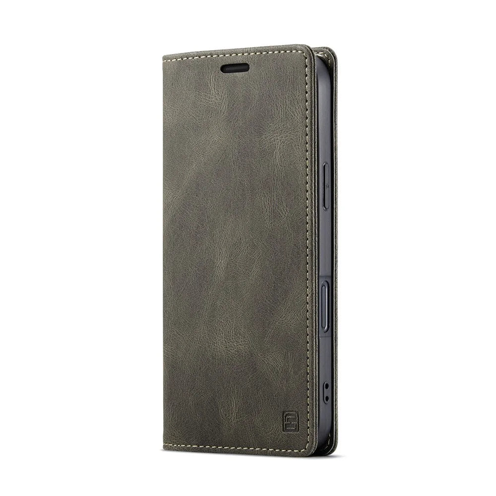 AUTSPACE For iPhone 16 Pro Max Wallet Case  A01 Leather Stand Cover with RFID Blocking Card Holder - Coffee - 2