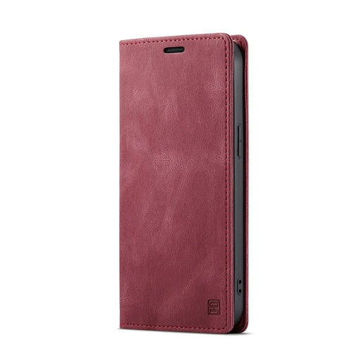 AUTSPACE For iPhone 15 Plus Wallet Case  A01 Leather Stand Cover with RFID Blocking Card Holder - Red - 2