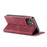 AUTSPACE For iPhone 15 Plus Wallet Case  A01 Leather Stand Cover with RFID Blocking Card Holder - Red - 3