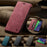 AUTSPACE For iPhone 15 Plus Wallet Case  A01 Leather Stand Cover with RFID Blocking Card Holder - Red - 4