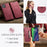 AUTSPACE For iPhone 15 Plus Wallet Case  A01 Leather Stand Cover with RFID Blocking Card Holder - Red - 5