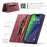 AUTSPACE For iPhone 15 Plus Wallet Case  A01 Leather Stand Cover with RFID Blocking Card Holder - Red - 6