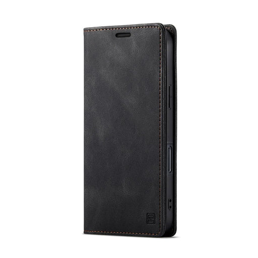 AUTSPACE For iPhone 16 Wallet Case  A01 Leather Stand Cover with RFID Blocking Card Holder - Black - 2